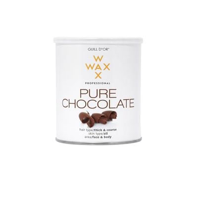 Vaso di cera da 800 ml Pure Chocolat WaxWax di Guill d'oro, qualità professionale, per depilazione gambe, ascelle, viso e corpo. Facile da usare. Per setole dure e spesse. Tutti i tipi di pelle