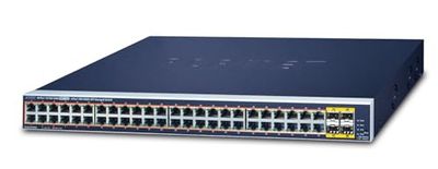 PLANET GS-4210-48P4S network switch Managed L2/L4 Gigabit Ethernet (10/100/1000) Power over Ethernet (PoE) 1U Blue