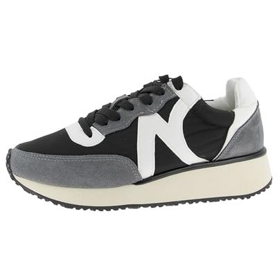 Andrea Conti Femme Damen Mid Top Sneaker Basket, Noir, Gris, Blanc, 42 EU