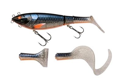 Berkley Zilla Tailswinger, Amo da Pesca, Esca Rigida, Prima Tailbait Snodata sul Mercato con Azione di Nuoto e Versatilità, Pesca ai Predatori, Luccio, Unisex, Fegis Bicolore, 89 g, 180 mm