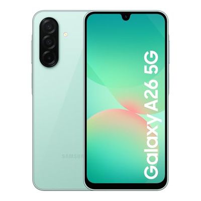 Samsung Galaxy A26 5G Smartphone, Awesome Intelligence, 8GB Memory, 256GB Storage, 50MP Camera, Light Green, 3 Year Manufacturer Extended Warranty (UK Version)