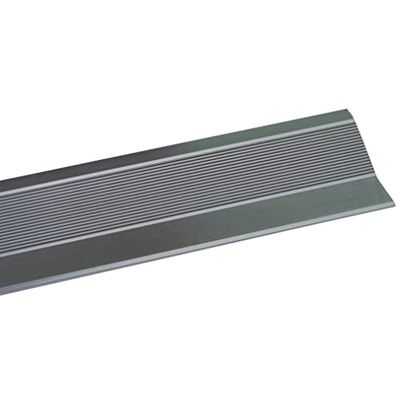 Amig - Floor Gasket | 820 mm x 40 mm | Transition Strip on Step and Adhesive | Trim Covers for Wood, Parquet, Deck, Marble and Tile | Silver Aluminium