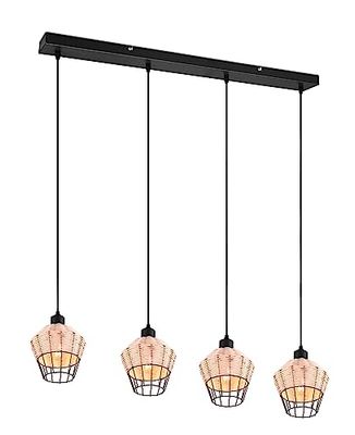 Reality, Suspension, Borka 4xE27, max.40,0 W Corps: Maillage rotin, naturel L:95,0cm, L:17,0cm, H:150,0cm IP20,Sans illuminant,Réglable en hauteur
