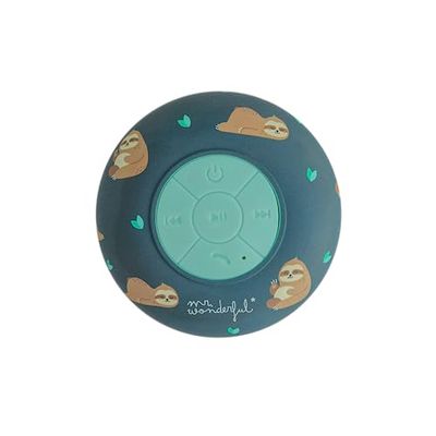 WONDEE Mr Wonderful - Enceinte de Douche Bluetooth avec Ventouse, étanche IPX4, Haut-Parleur pour Douche et Piscine avec Son Puissant en stéréo 360° et Bluetooth 5.0, Design Original de Paresseux.