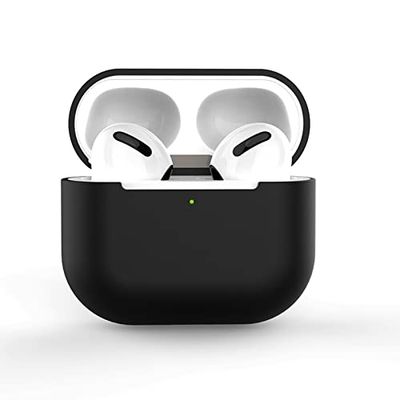 SUPERIXO Compatibel met Airpods 3-case, siliconen skin case cover, geen sleutelhanger voor AirPods 3e generatie oplaadcase cover (zwart)