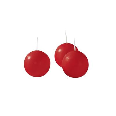 Cereria di Giorgio Risthò Velas de bola, cerâmica, vermelho, 3 x 3 cm, 20