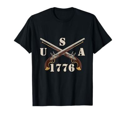 Muzzleloader Rifle divertido bozal Flintlock bandera de Estados Unidos Camiseta