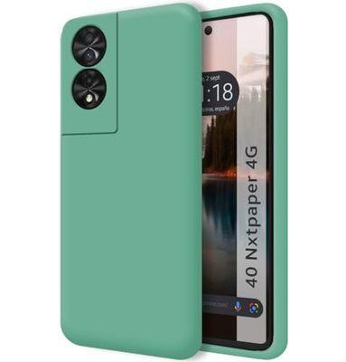 Tumundosmartphone Custodia in silicone liquido ultra morbido per TCL 40 NXTPAPER colore verde