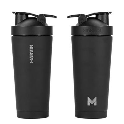 MARVIN Thermos THE SHAKER 750 ML | Thermos in acciaio inossidabile | Mantiene freddo 12 ore | Mantiene calore 8 ore | Bottiglia d'acqua in acciaio inossidabile | Senza BPA | Coperchio anti-perdite