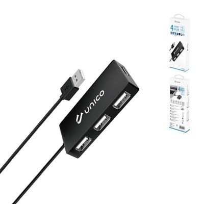 Zarivy Hub USB 4 Ports Noir, Compatible avec Plusieurs appareils, idéal pour étendre Les connexions et transférer Rapidement des données.