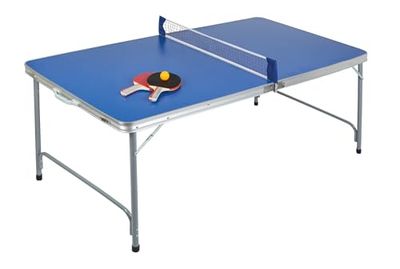Idena Compact, 40464, Tafeltennistafel, Ca. 160 X 80 X 70 Cm, Met Net, Twee Rackets En Bal, Inklapbaar En Draagbaar, Ideaal Voor Onderweg, Op Vakantie Of In De Tuin
