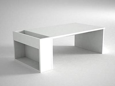Alphamoebel Tables Basses, Bois d'ingénierie, Blanc, 95 x 34 x 50 cm