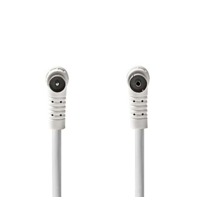NEDIS Coaxiale kabel | IEC (coax) stekker | IEC (coax) bus | vernikkeld | 120 dB | 75 Ohm | 4-voudig afgeschermd | 5,00 m | rond | PVC | wit | doos