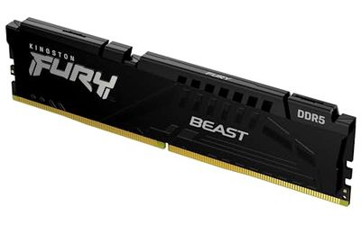 Kingston FURY Beast Black DDR5 32GB 6400MT/s CL32 DIMM Desktop Gaming Memory Single Module AMD EXPO and Intel XMP - KF564C32BBE-32