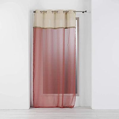 Douceur d'Intérieur, Voilage à Oeillets (140 x 240 Cm) Greenybel Terracotta, Voile Sablé Finition Top Jute