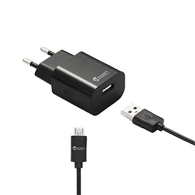 Bundel oplader + micro-USB-kabel oplader 2,4 A + kabel 1 m zwart