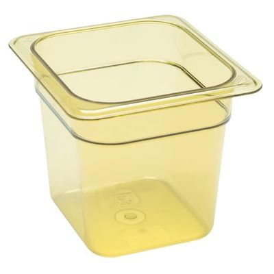 Cambro 1/6 GN High Heat Food Pan, 6" Deep, 6/PK, Amber, 66HP-150