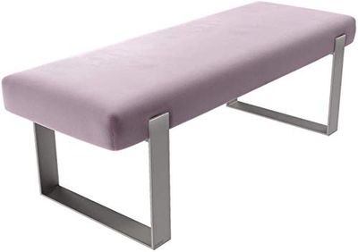Vant Gestoffeerd Slaapkamer Bed Bank - Woonkamer & Lounge Ottomaanse - 158 kg Gewicht Capaciteit (Fluweel Stoffig Roos)