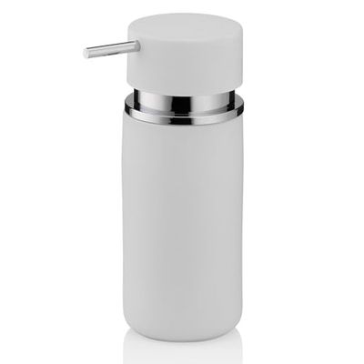 Kela 20420 Distributeur de Savon Liquide Céramique/Caoutchouc Blanc 300 ml