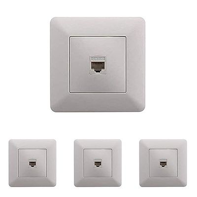 Artezo 135712-AGPO2A, Prise réseau RJ45 CAT6,Blanc (Lot de 4)
