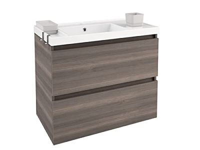 Bath + Meuble lavabo 2 tiroirs 80 cm Frêne