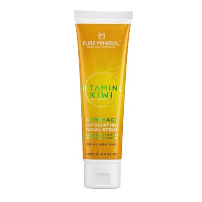 Pure Mineral - Exfoliating Facial Scrub - Dead Sea Minerals, Vitamin C, Kiwi Extract, Deep Pore Cleansing - Silicone-Free, Sulfate-Free, Paraben-Free - 100ml