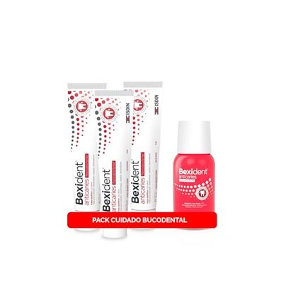 ISDIN Bexident PACK Oral Care Anticaries - Pasta Dentífrica 125ml x3 unidades + Anticaries Colutorio 100ml