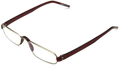 Rodenstock Unisex läsglasögon ProRead R2180, läshjälp med långsynthet, glasögon med lätt ram i rostfritt stål (+1/+1,5/+2/+2,5), Guld/röd, 1,5