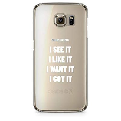ZOKKO Samsung S6 Edge Etui I Want It I Got It - Miękkie, przezroczyste, biały tusz