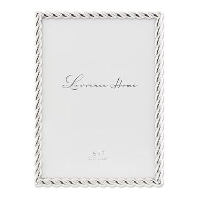 Lawrence Frames 710057 Corde en métal argenté Cadre Photo, 5 par 17,8 cm
