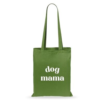 eBuyGB Dog Mama Cotton Tote Bag, Dog Mum Bag, Dog Lovers Gift, Dog Mom Gifts, Pet Lover, Dog Gift Bag (Khaki)