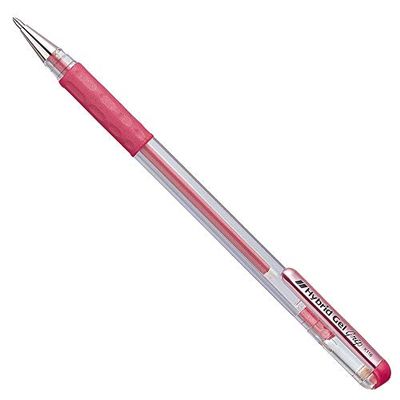 Pentel 0.8mm Tip Hybrid Gel Metallic Ink Pen with Comfortable Finger Grip - Red