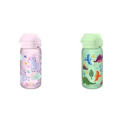 Ion8 Kids Water Bottle, 350 ml/12 oz, Leak Proof, Easy to Open, Secure Lock, Dishwasher Safe & Kids Water Bottles, BPA Free, Leakproof, Dishwasher Safe, Easy Open, Secure Lock