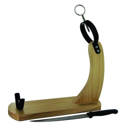Bistro kd3168 stojak na szynki z drewnianym nożem 38 x 14,2 x 39 cm brązowy
