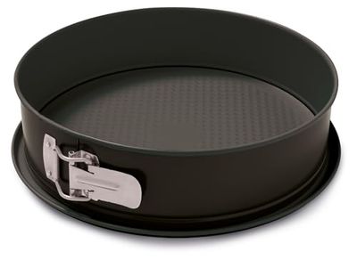 Formegolose Collectie, cakevorm, openklapbaar, 1 bodem, 24 cm, met druppelbescherming van staal met anti-aanbaklaag, kleur: zwart