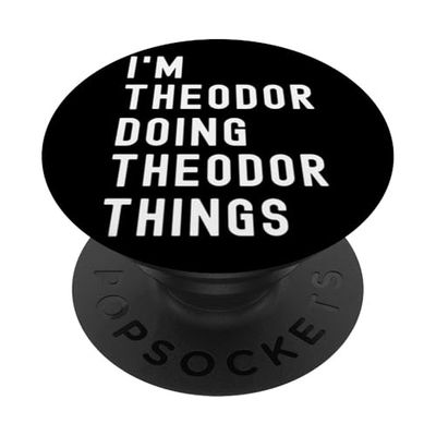 Soy Theodor Haciendo Cosas de Theodor PopSockets PopGrip Adhesivo