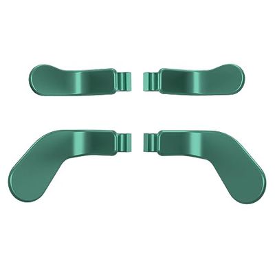 eXtremeRate 4 Palas de Metal mágnetico Paletas de Acero Inoxidable Accesorios Piezas de Cambio Desmontable Recambio para Xbox One Elite para Xbox One Elite 2(Verde Agua-2 largas 2 Cortes)