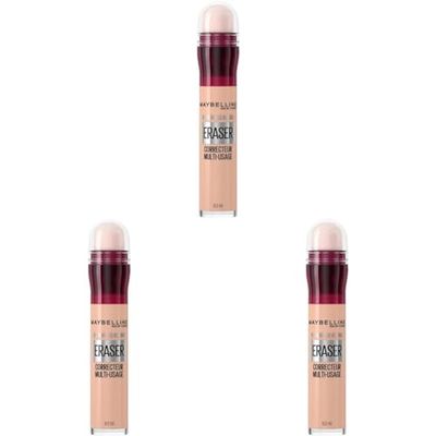 Maybelline Instant Anti Age Eraser Eye Concealer, Dark Circles And Blemish Concealer, Ultra Blendable Formula, 12 Light Honey (Pack of 3)