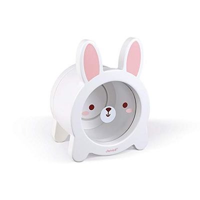 Janod - Rabbit Wooden Children’s Money Box 5.9 inch - See-Through Side and Magnetic Opening - Children's Room Decoration - Suitable for Ages 3 and Up, J04654