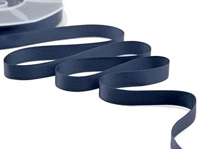Furlanis - Ruban Satin Double Face, Tissu Italien - Bleu Nuit, 16 mm x 25 m