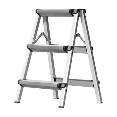 Miscoos Escabeau Pliable en Aluminium 3 Marches, Petite Échelle Domestique Double Accès, Antidérapante et Stable, Charge Max 150 kg