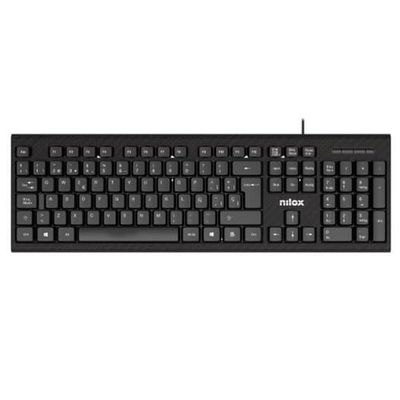 Nilox NXKBE000011 Black QWERTY Spanish keyboard