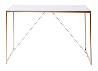 Jahnke Glam Desk Bureau en métal Doré/marbre WS Taille Unique