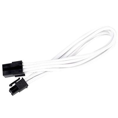 SilverStone SST-PP07-IDE6W - 25cm 6pin vers PCI-E 6pin Cable d'extension manchonné, blanc