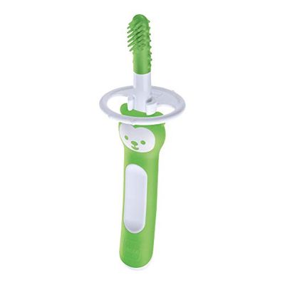 MAM Massaging Brush ZEDMM702N Brosse à dents pour le nettoyage de la cavité buccale de bébé, 3 + mois, vert