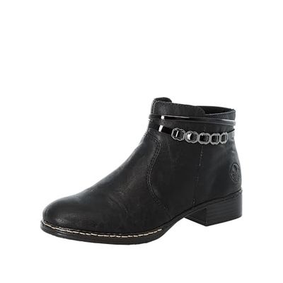 Rieker 52590-69, Bota de altura do monitor mulher, Preto e vinho: