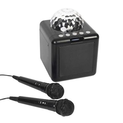 PARTY TIME, HT0151 - Juego de 2 Altavoces Karaoke Bola de Discoteca Micro, Ambiente Festivo, Calidad de Sonido Impresionante, fácil de Usar, conectividad Bluetooth, diseño portátil y Robusto