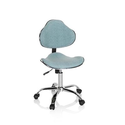 hjh OFFICE Dziecięce krzesło do biurka KIDDY GTI-3 materiałowe, miętowo-zielone krzesło biurowe dla dzieci, ergonomiczne, rośnie wraz z dzieckiem, 634133