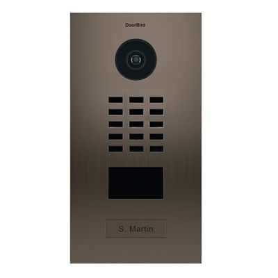 Doorbird - KIT D2101BV + SUP-D2101BV - Portiere video IP Lettore di badge RFID + Scatola di montaggio apparente Bronzo