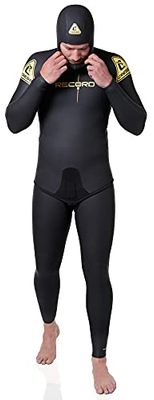 Cressi Vintage Record Limited Edition Man 3 Pieces Wetsuit, Muta 3 Pezzi (Giacca/Cappuccio/Pantalone) in Neoprene 5mm per apnea e Pesca Uomo, Nero, XL